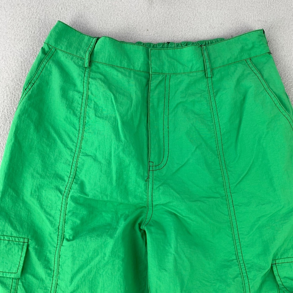 Love Tree Parachute Cargo Pants Womens Medium Green Streetwear Nylon Y2K Baggy - Picture 3 of 11